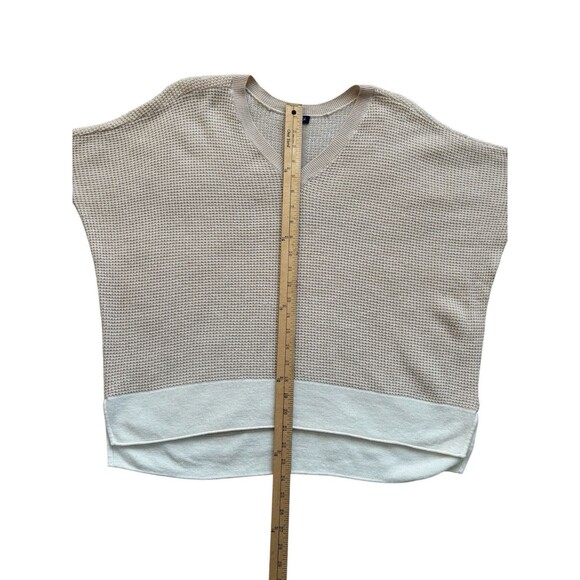 Splendid Short Sleeve Boxy Sweater Wool Blend Lightweight Beige Ivory Women's Sm - Picture 11 of 12
